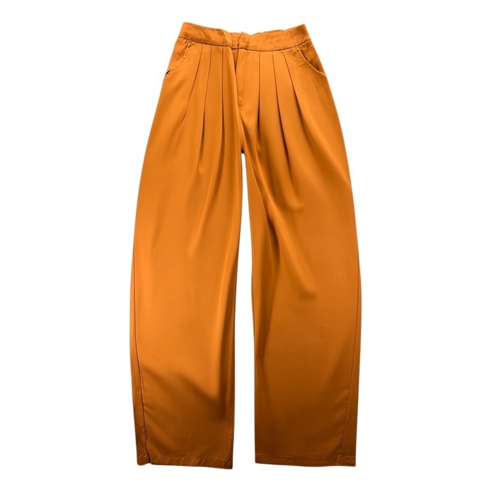 NEW TEREA Andrea Pitter Lyocell Pleated Wide Leg Trousers XXL